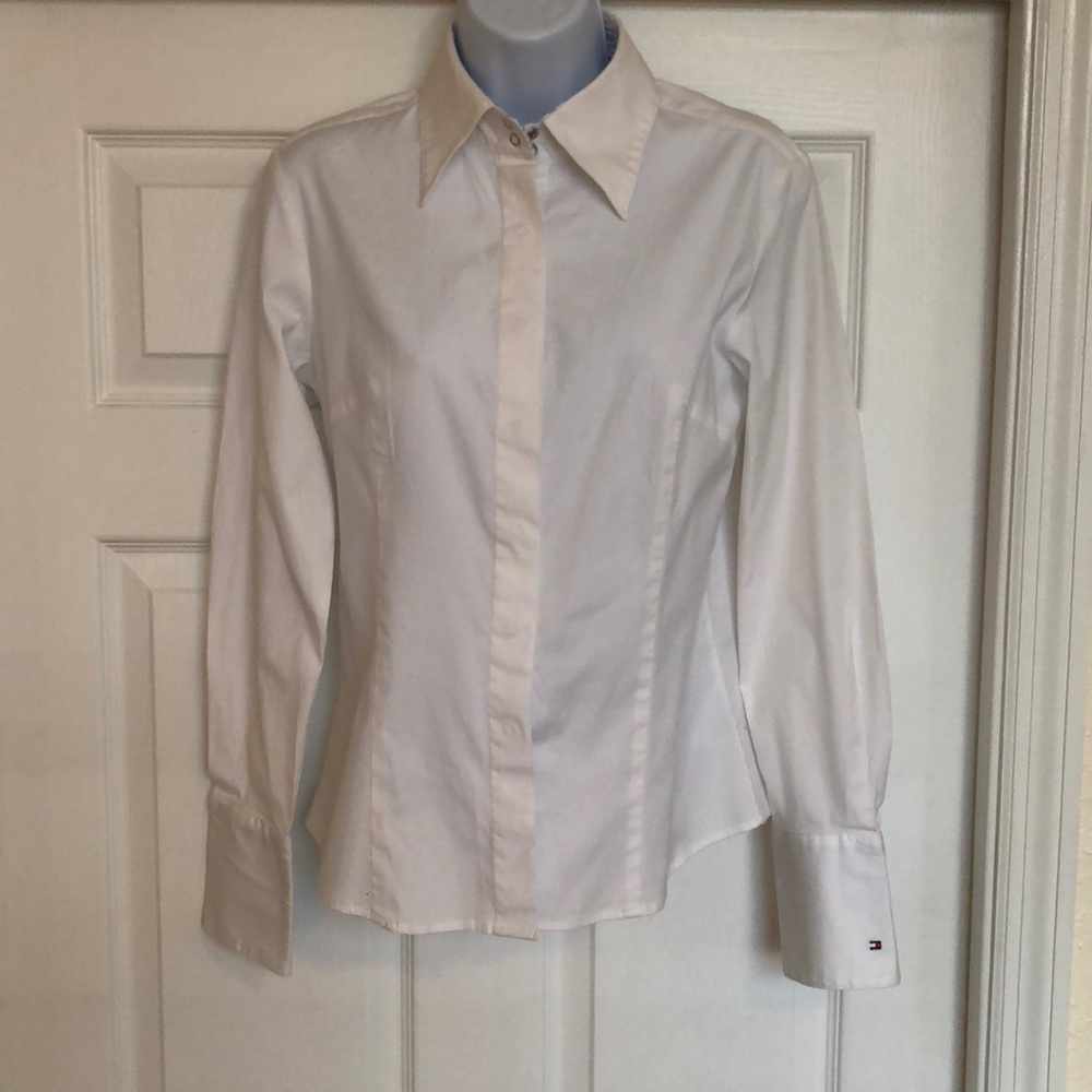 Tommy Hilfiger White Snap Front Shirt